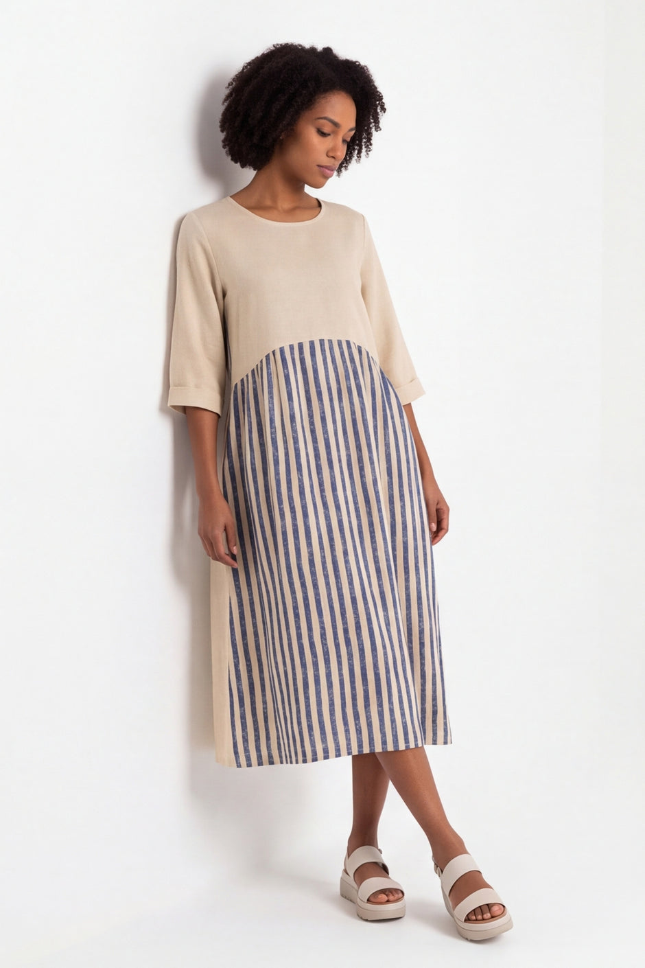 Maia Stripe Linen Dress – image 1 of 6