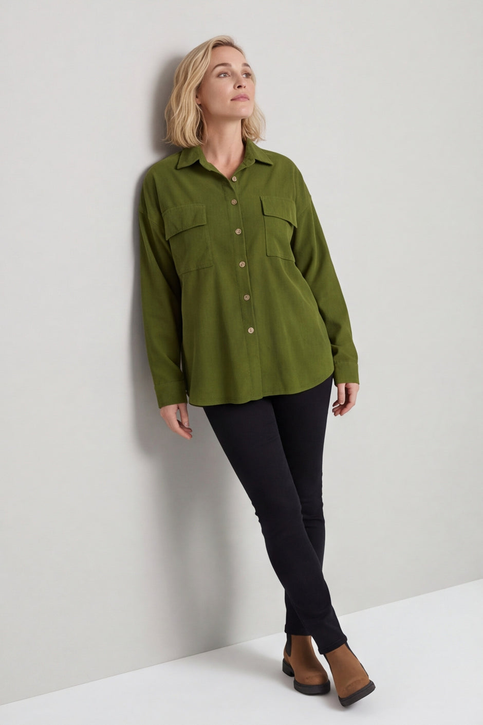 Tonya Needlecord Jacket Olive