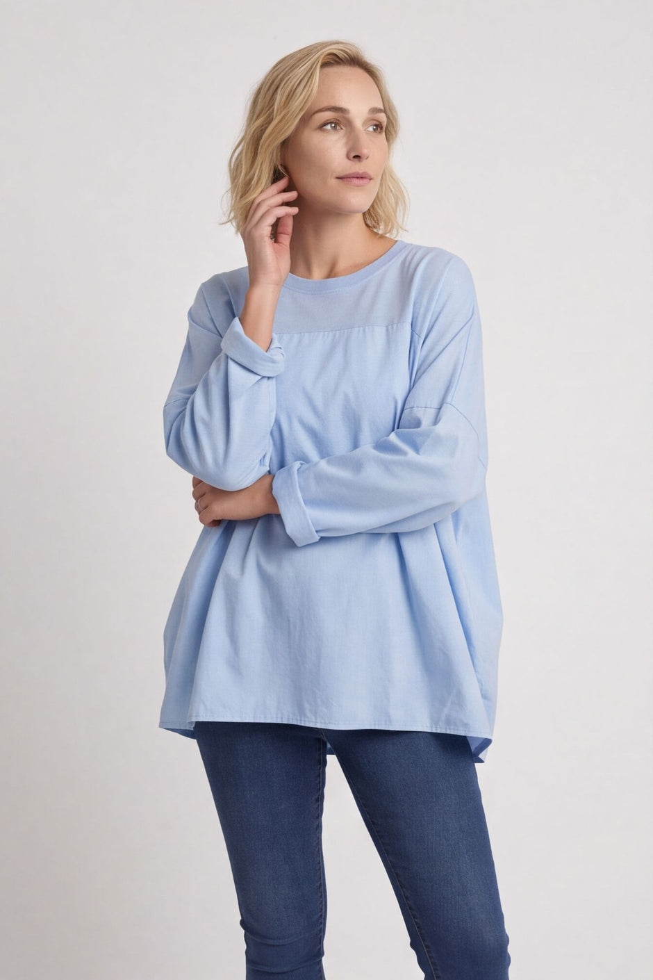 Dianne Cotton Top Light Blue – image 1 of 6