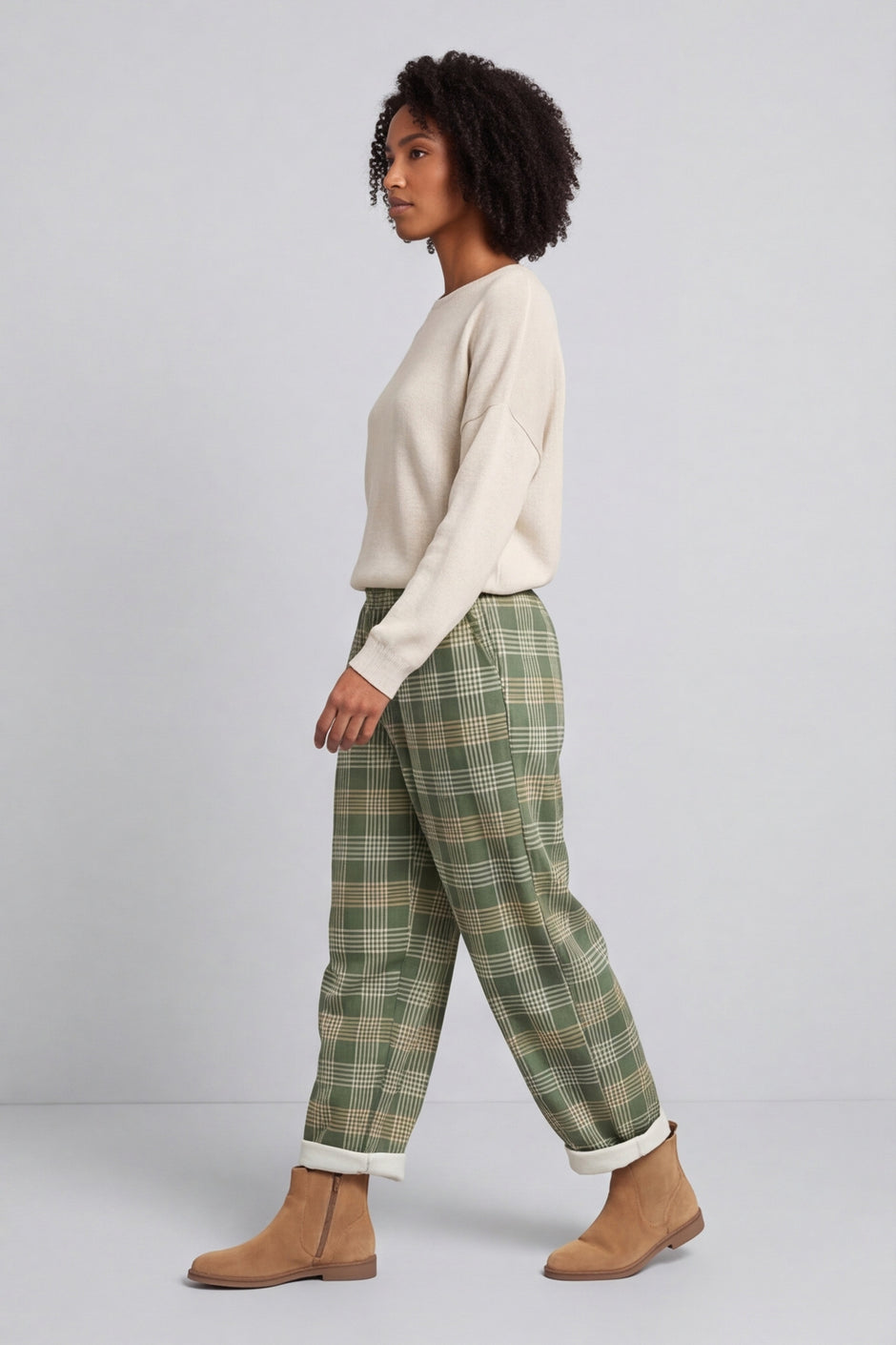 Kirri Check Trousers Green – image 1 of 5
