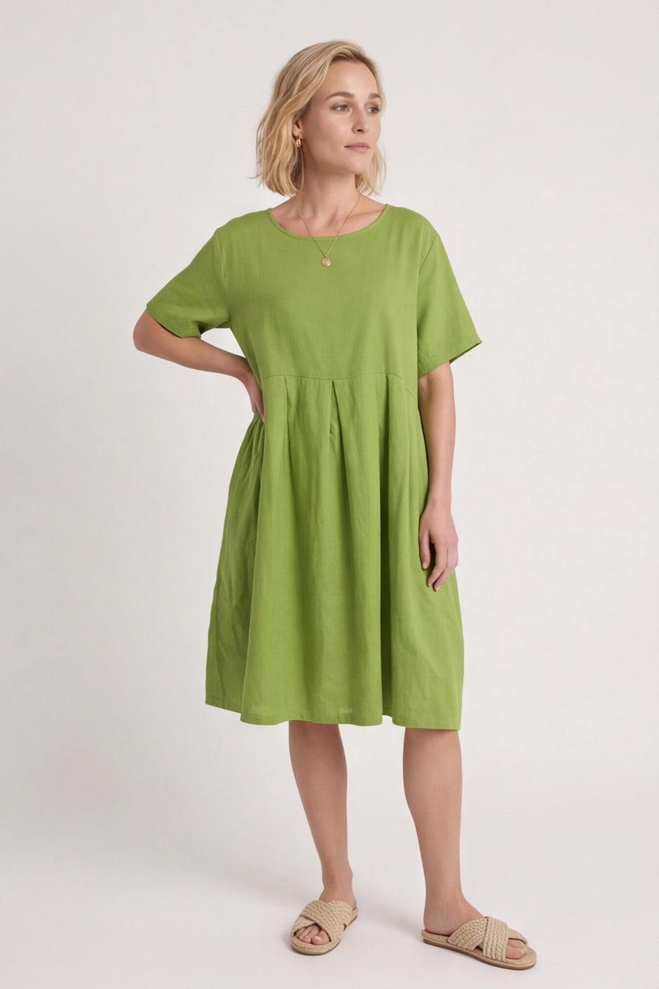 Zouch Linen Cap Sleeve Dress – image 1 of 6