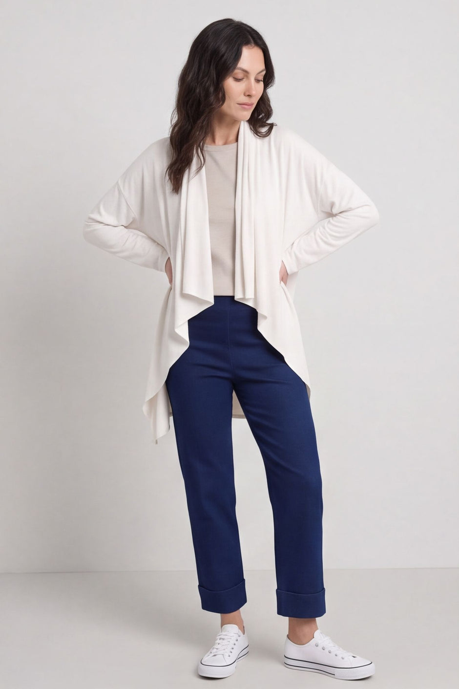 Regan Waterfall Cardigan Stone – image 1 of 4