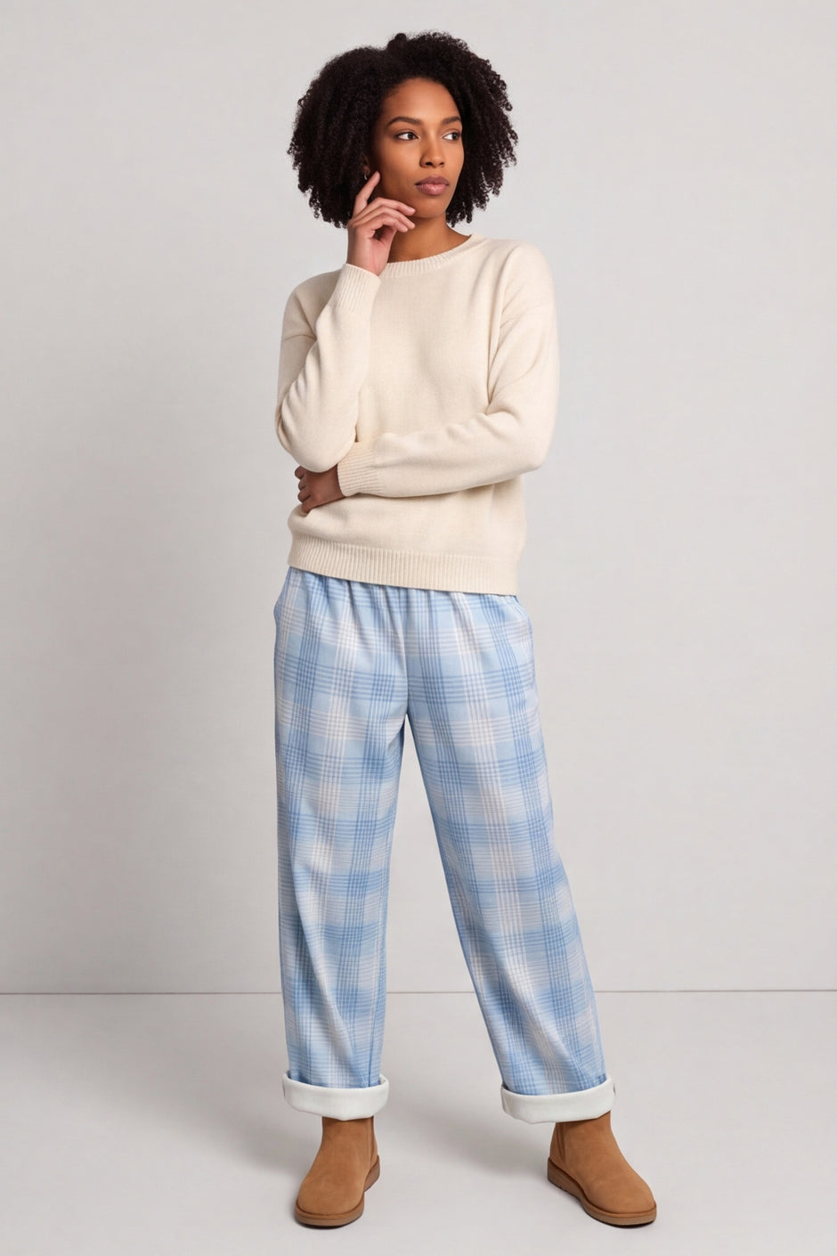 Kirri Check Trousers Light Blue – image 1 of 6