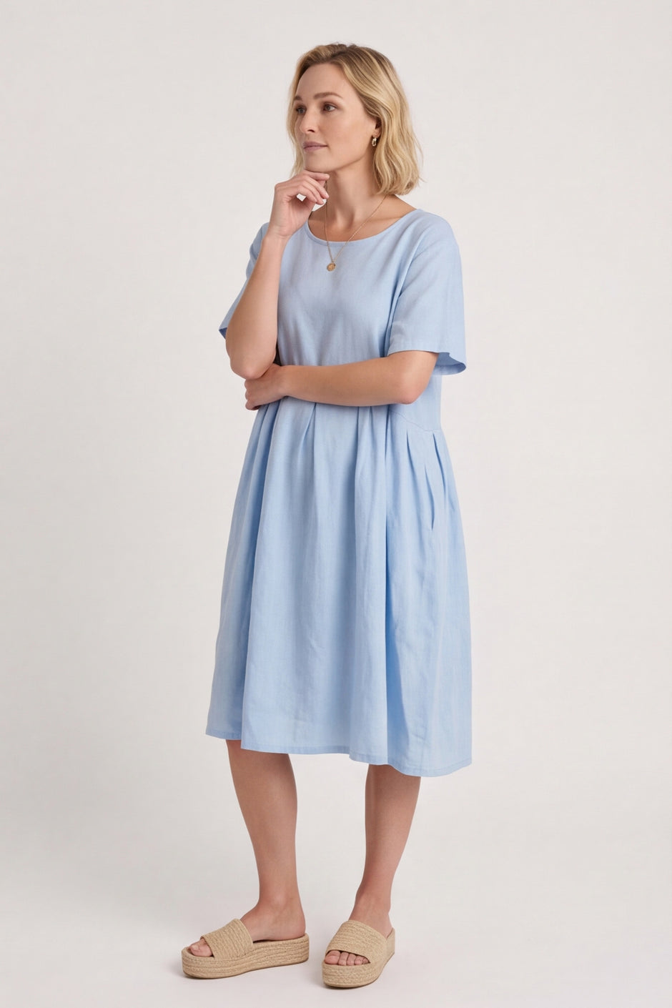 Zouch Linen Cap sleeve Dress – image 1 of 6