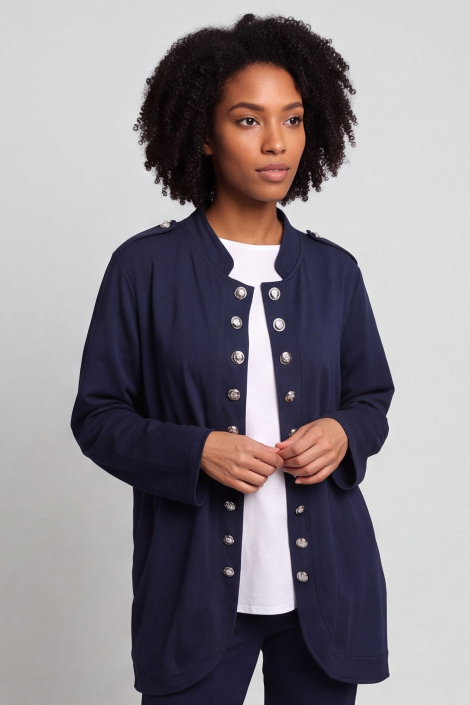 Gatwick Jersey Jacket Navy – image 1 of 4