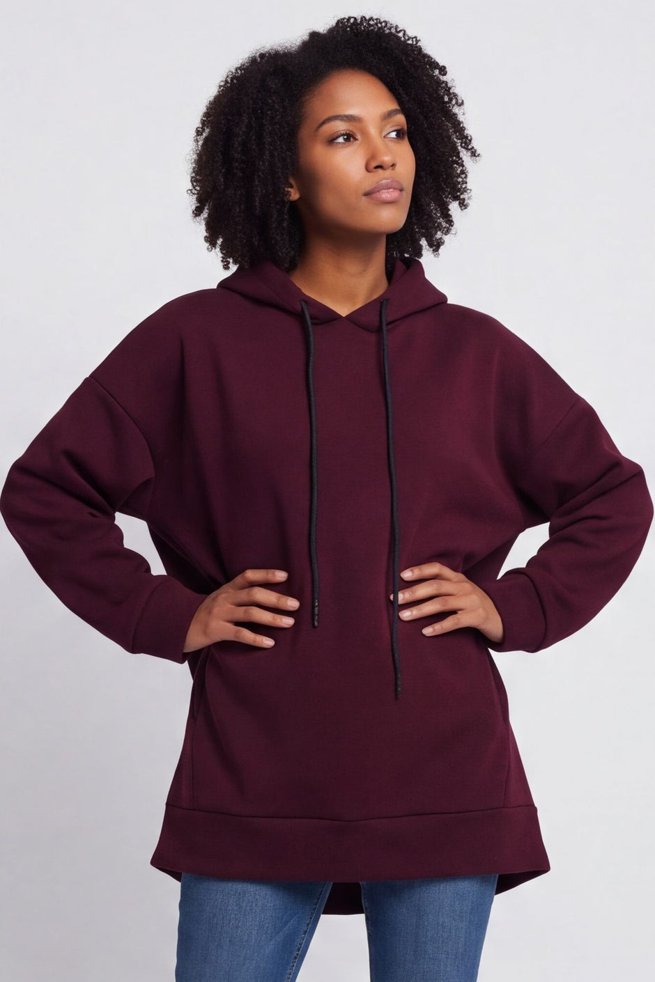 Jaylen Hooded Cotton Top Wine – image 2 of 5