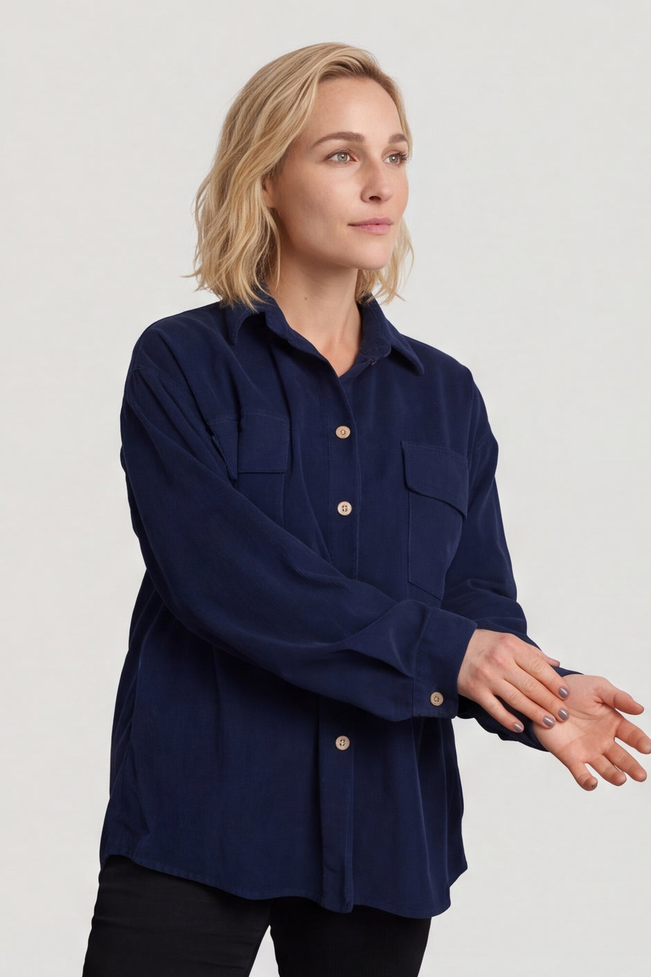 Tonya Needlecord Jacket Navy – image 2 of 6