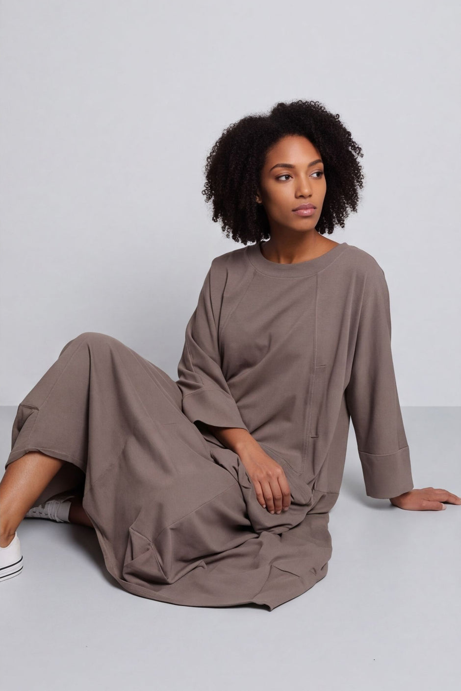 Sharon Pocket Cotton Dress Mocha – image 1 of 4