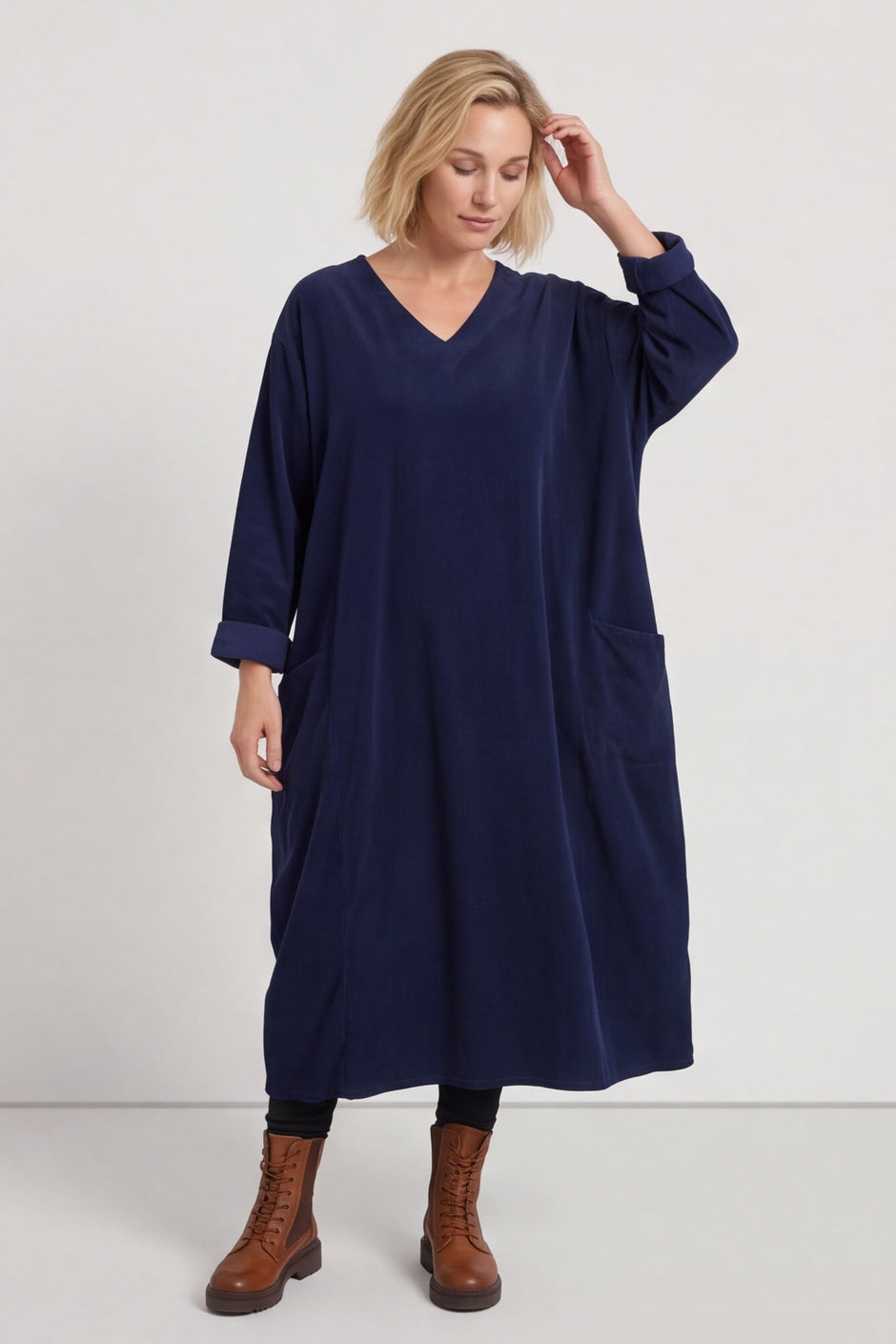 Cerys Cord Pocket Dress Navy – image 2 of 6