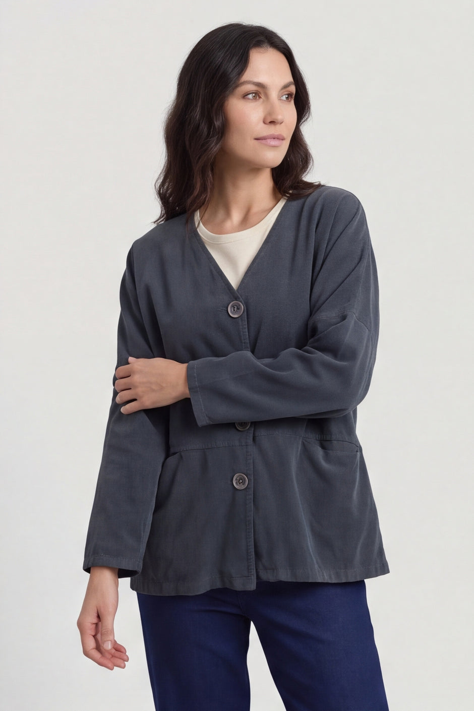Kristen Needlecord Jacket Mid Grey – image 1 of 4