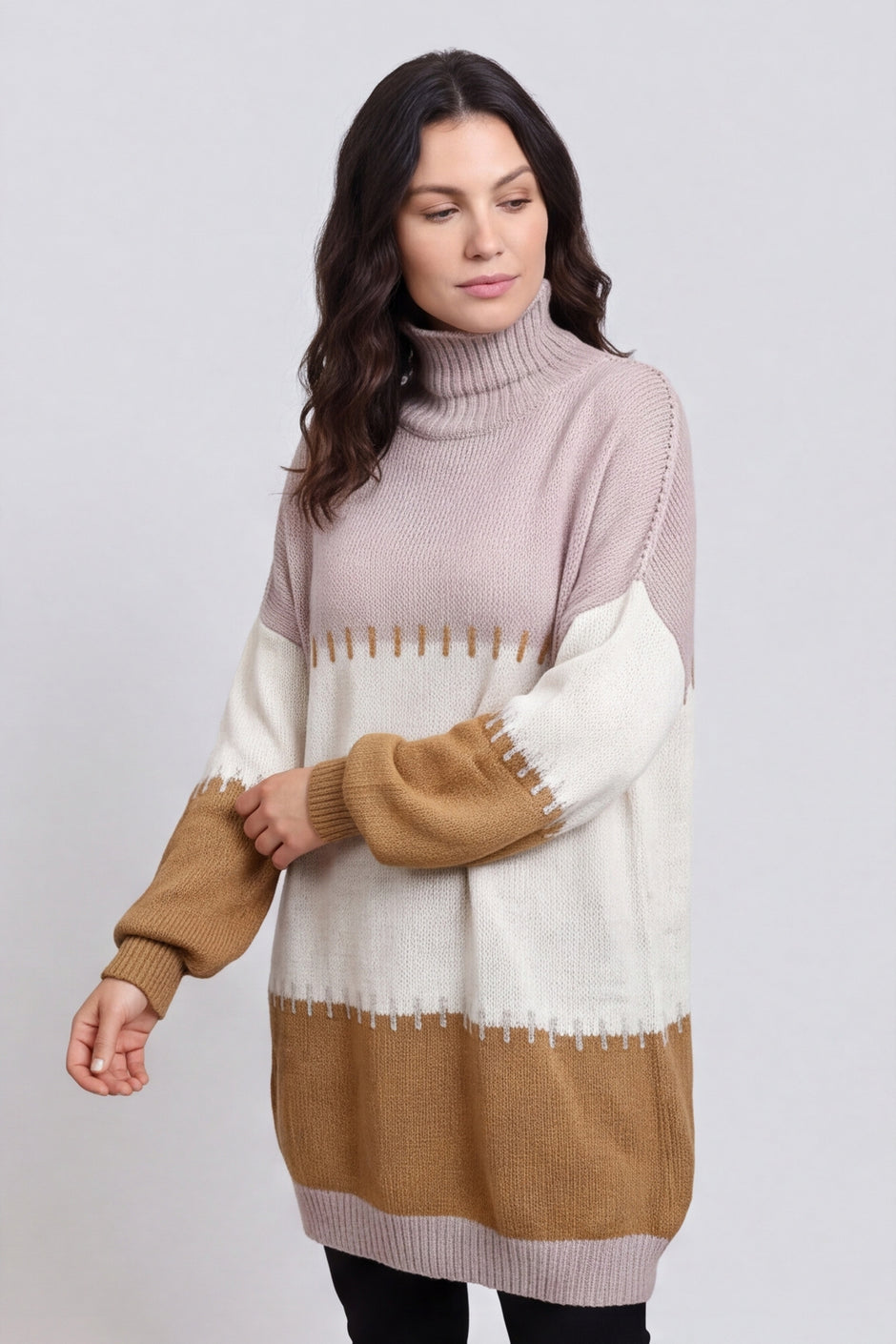 Doris Polo Knitted Jumper Mocha – image 2 of 6