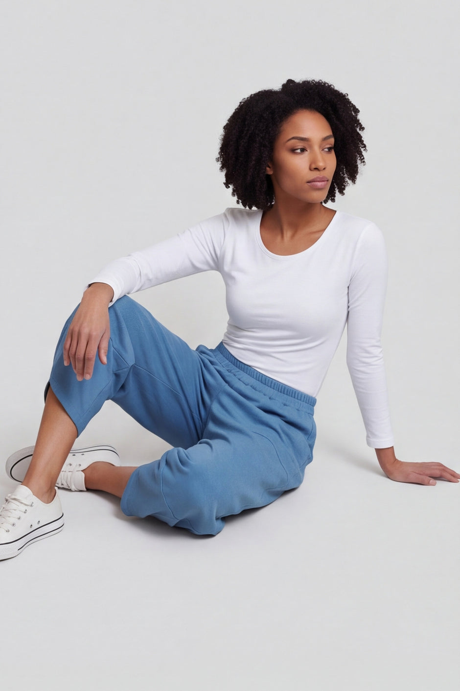 Jerilyn Cotton Trousers Blue – image 1 of 4