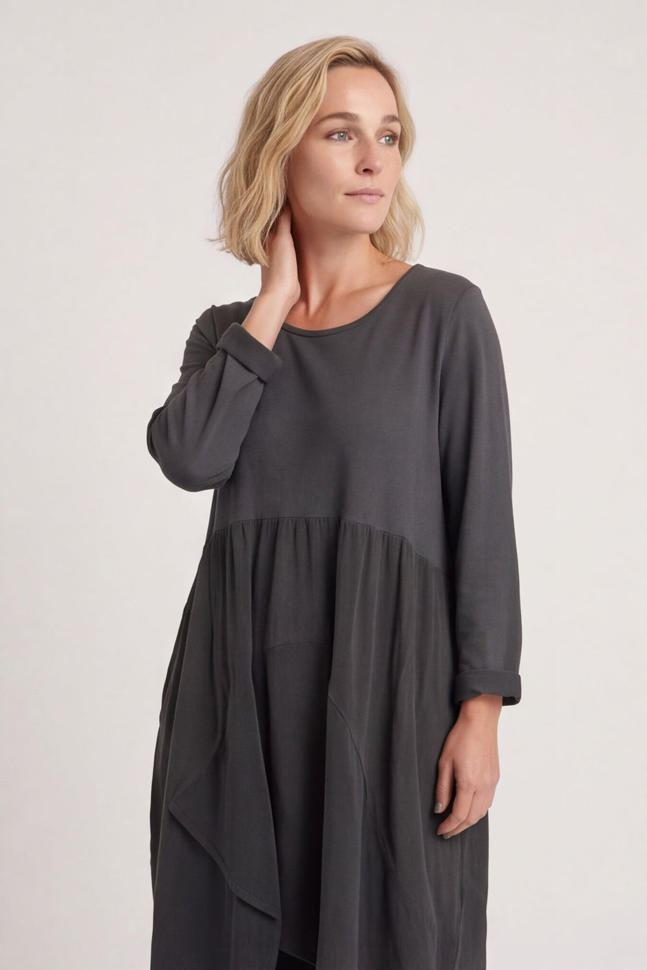 Regana Cotton Dress Charcoal – image 2 of 4