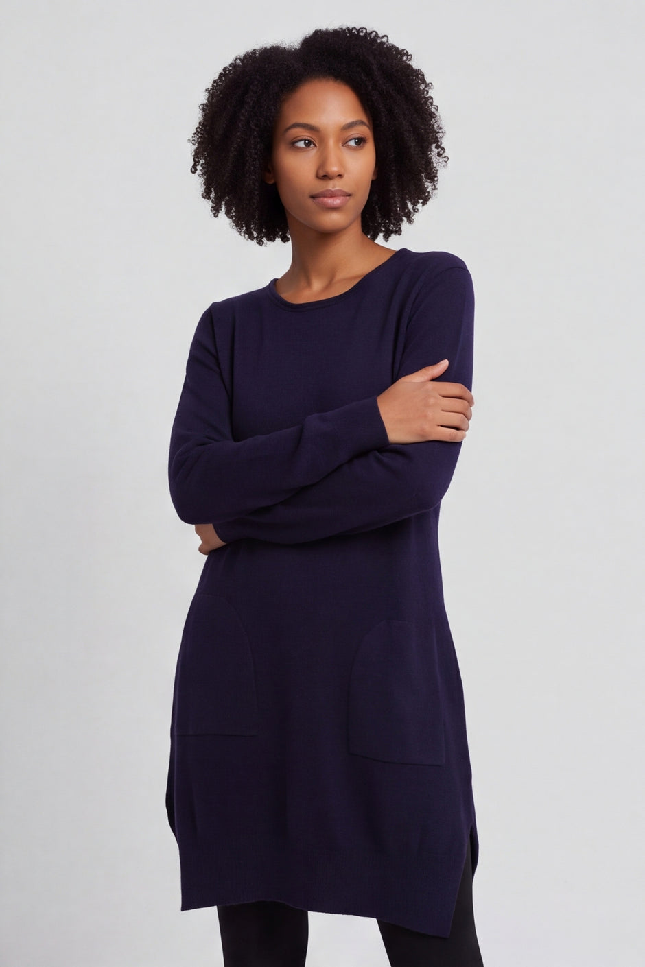 Elisa Pocket Knitted Tunic Navy – image 3 of 6
