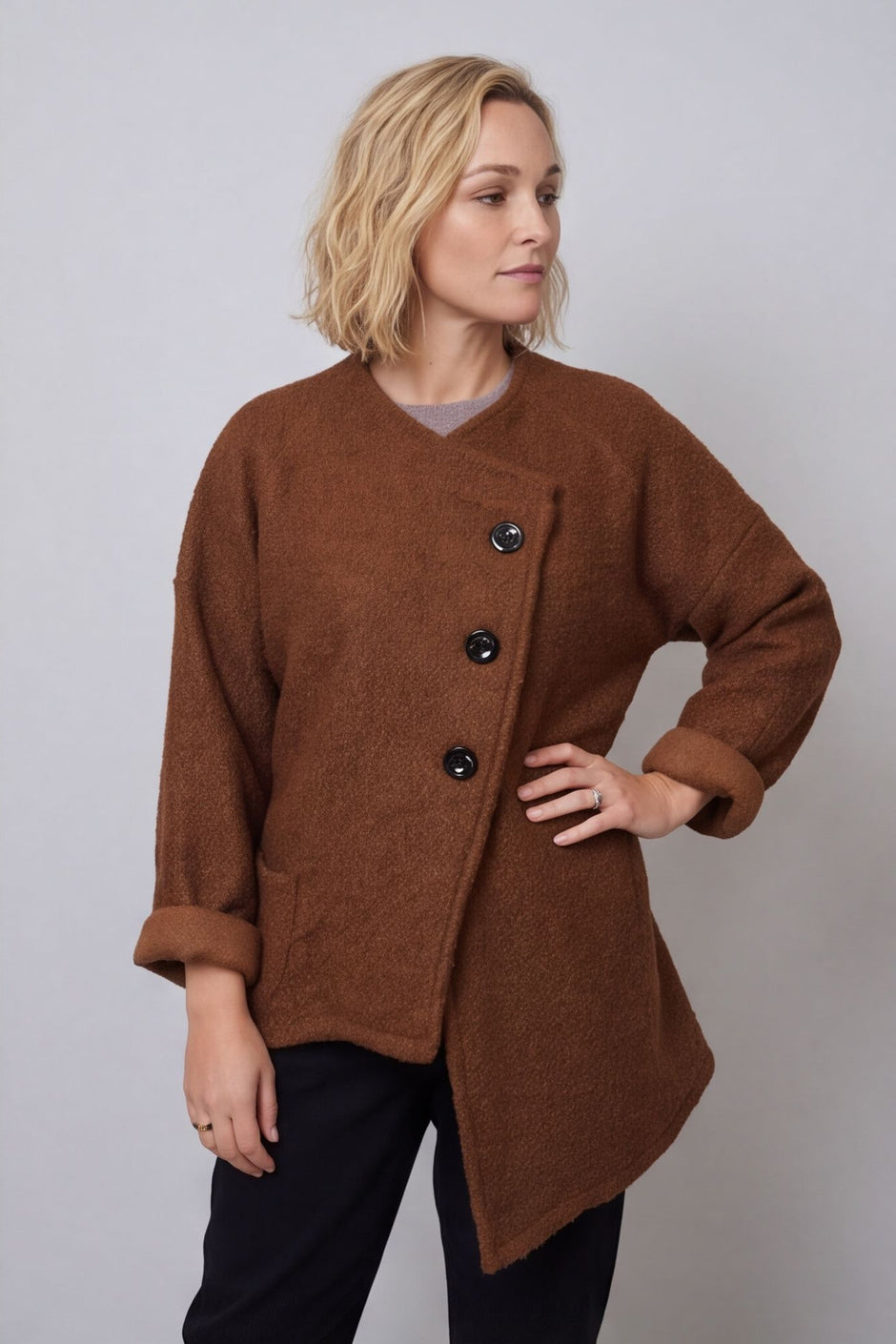 Shona Boucle Jacket Nutmeg – image 3 of 5