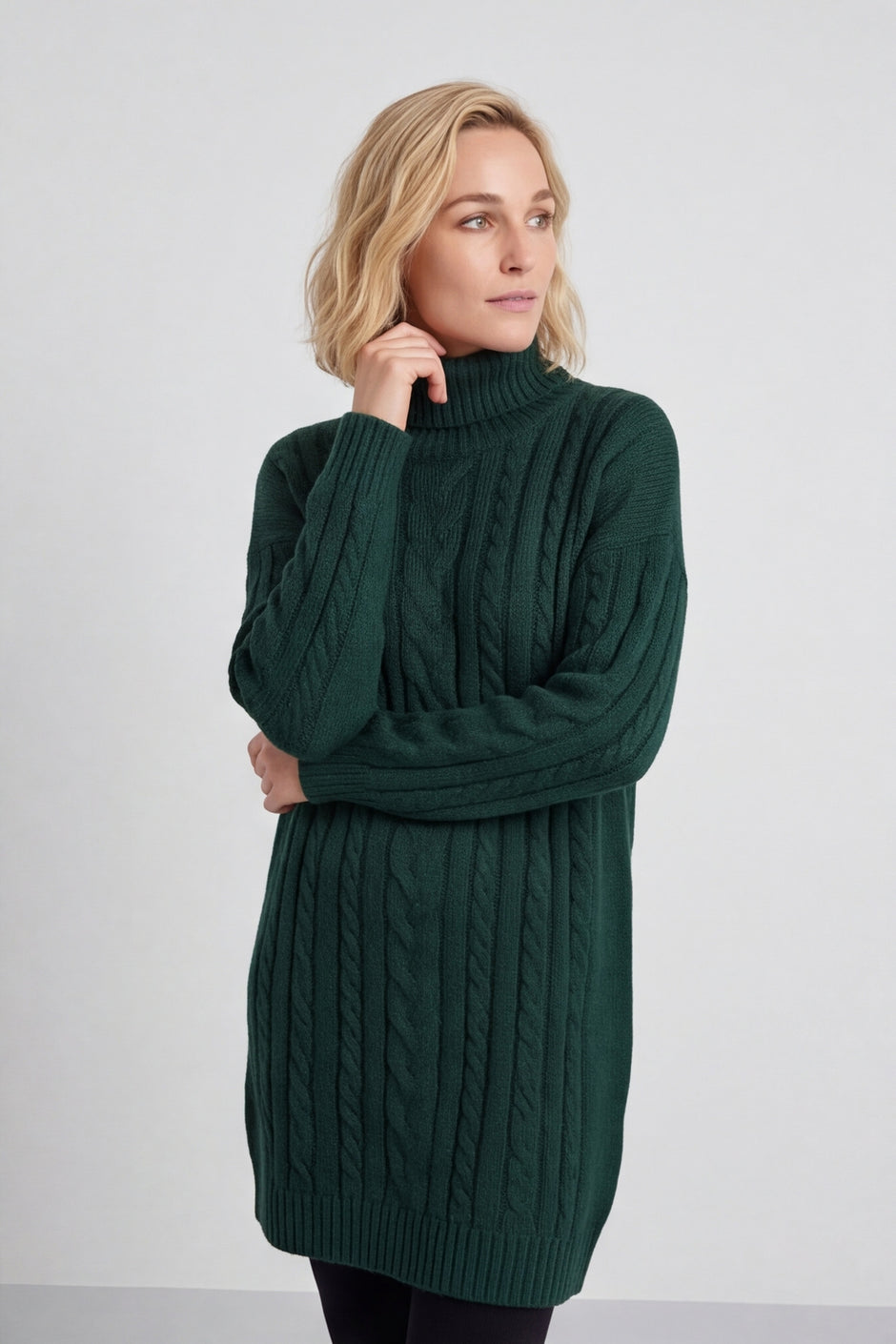 Moira Polo Knitted Jumper Bottle Green – image 3 of 6