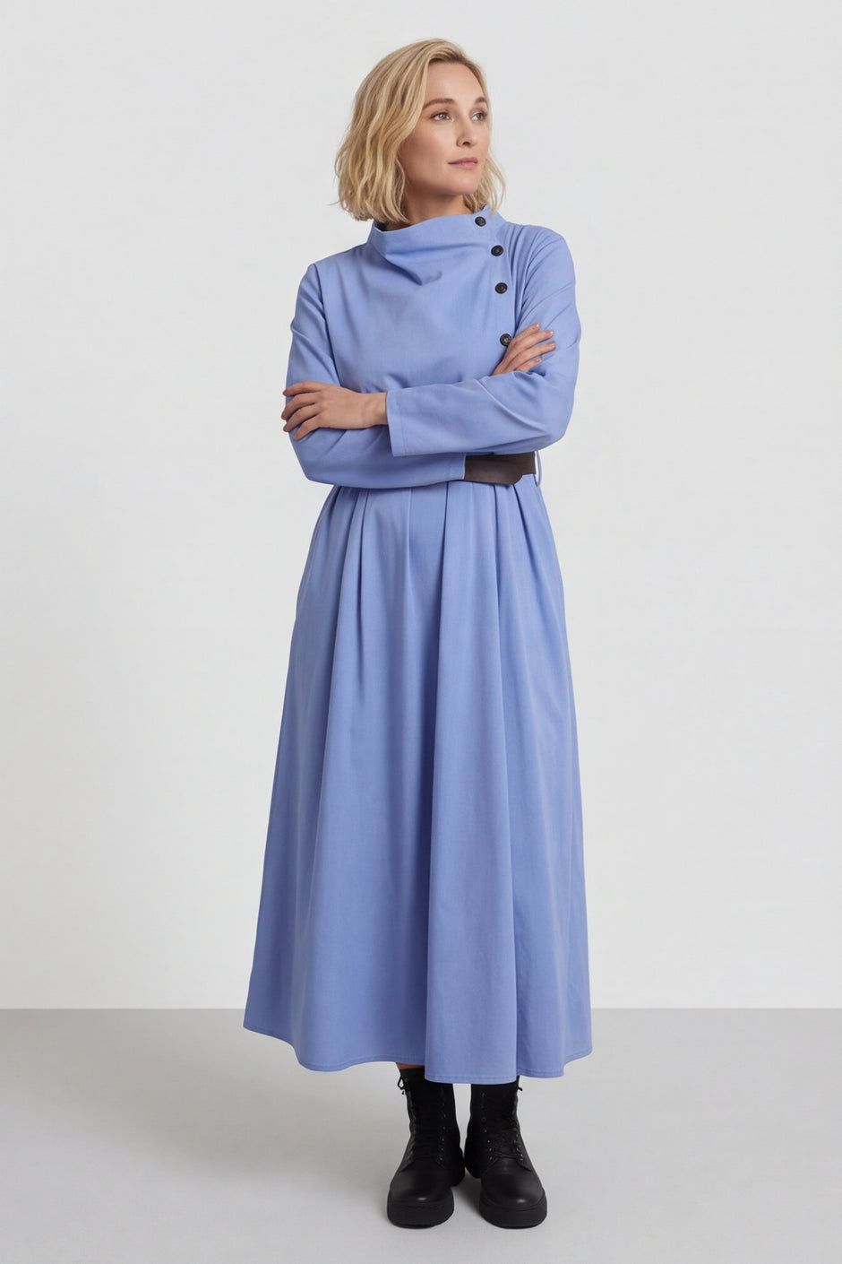 Eudora Belted Dress Powder Blue – image 4 of 6