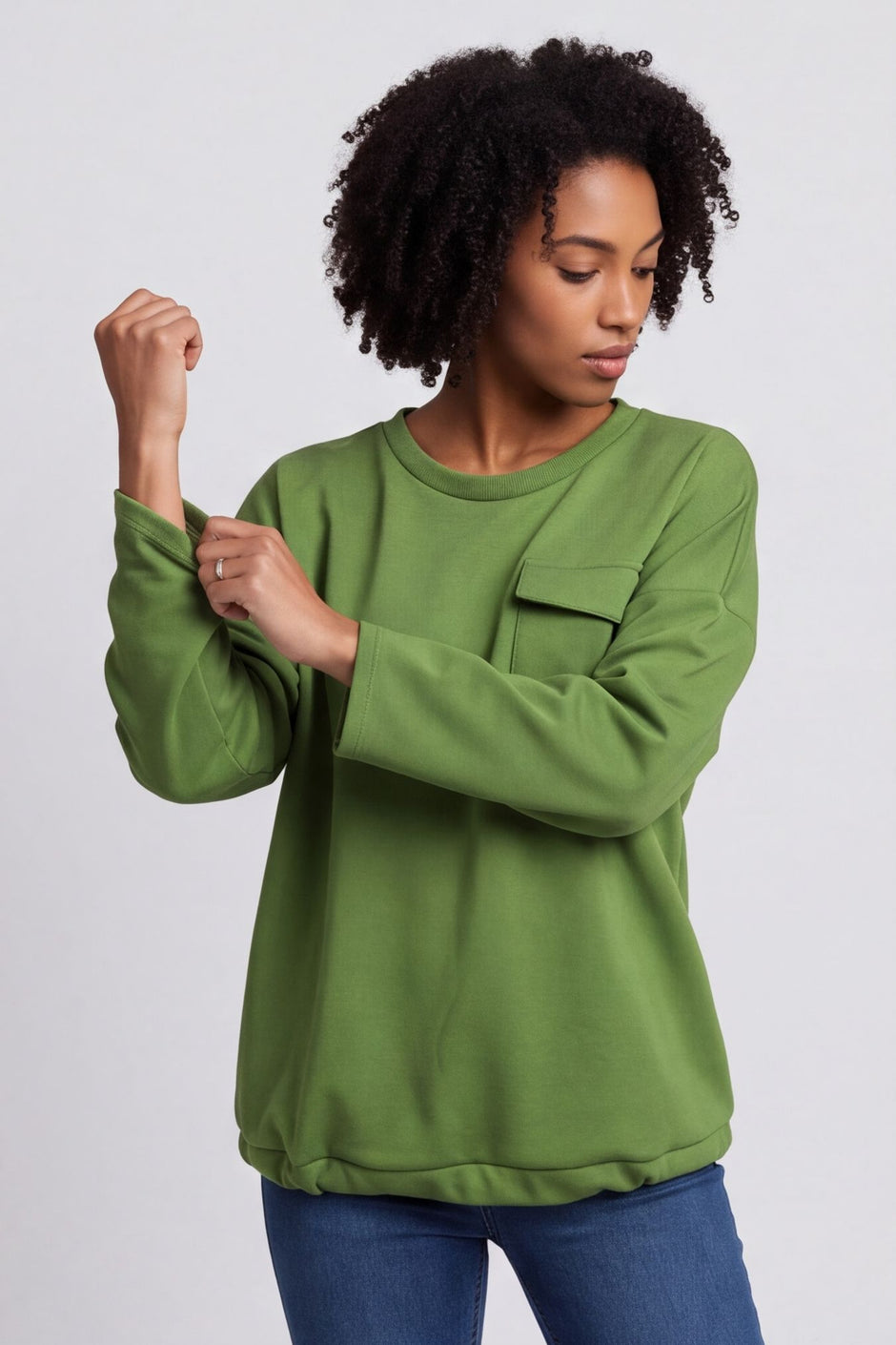 Tania Pocket Top Olive – image 4 of 6