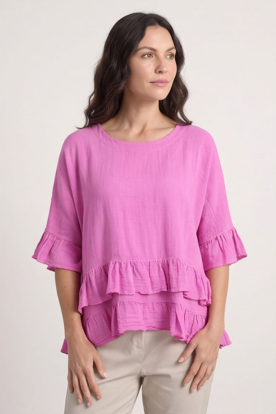 Allena Frill Top Fuchsia – image 5 of 6