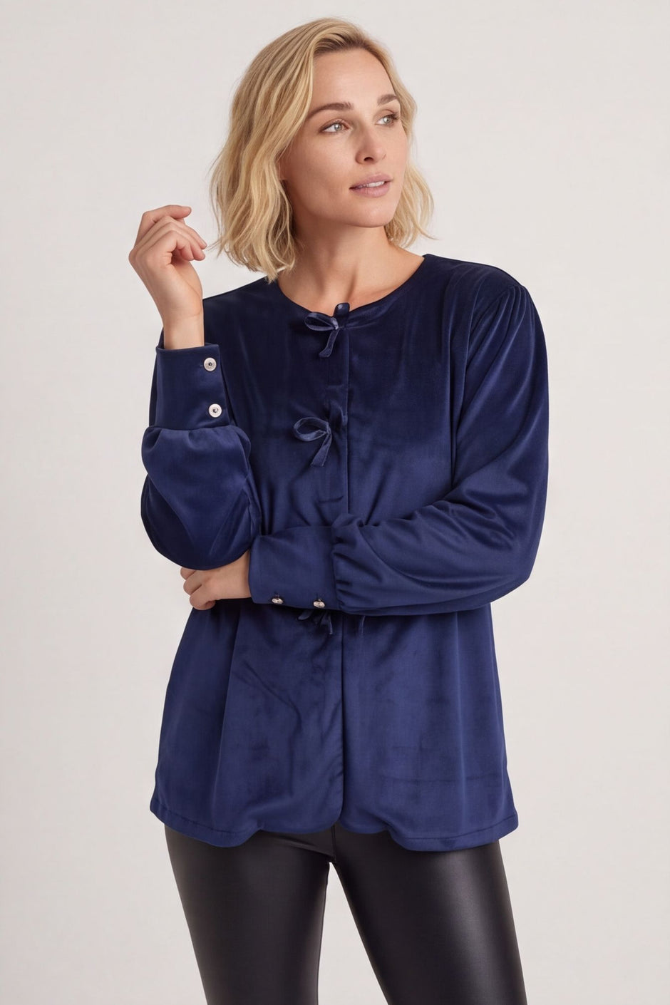 Rhona Bow Front Top Navy – image 4 of 5