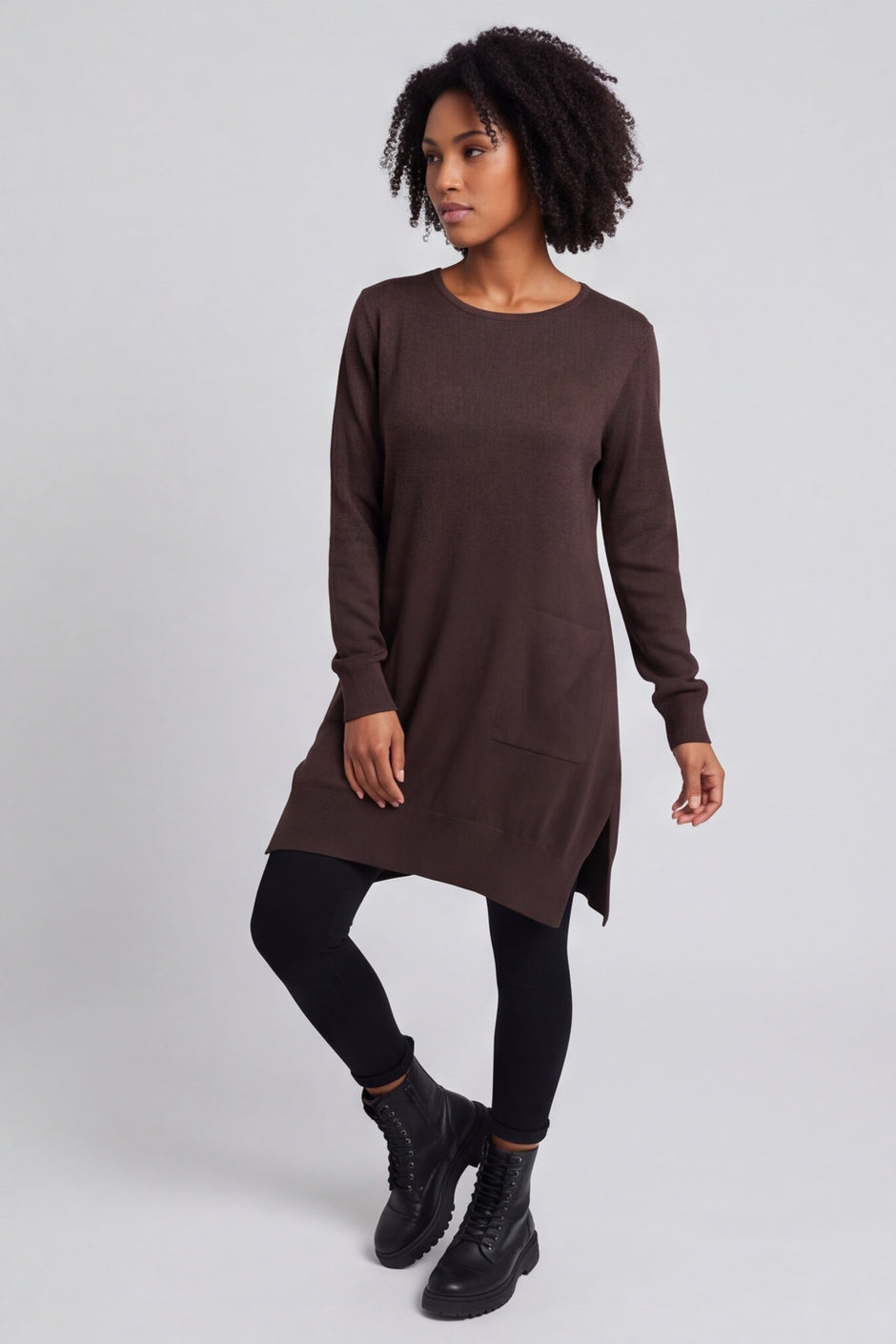 Elisa Pocket Knitted Tunic Cocoa – image 6 of 6