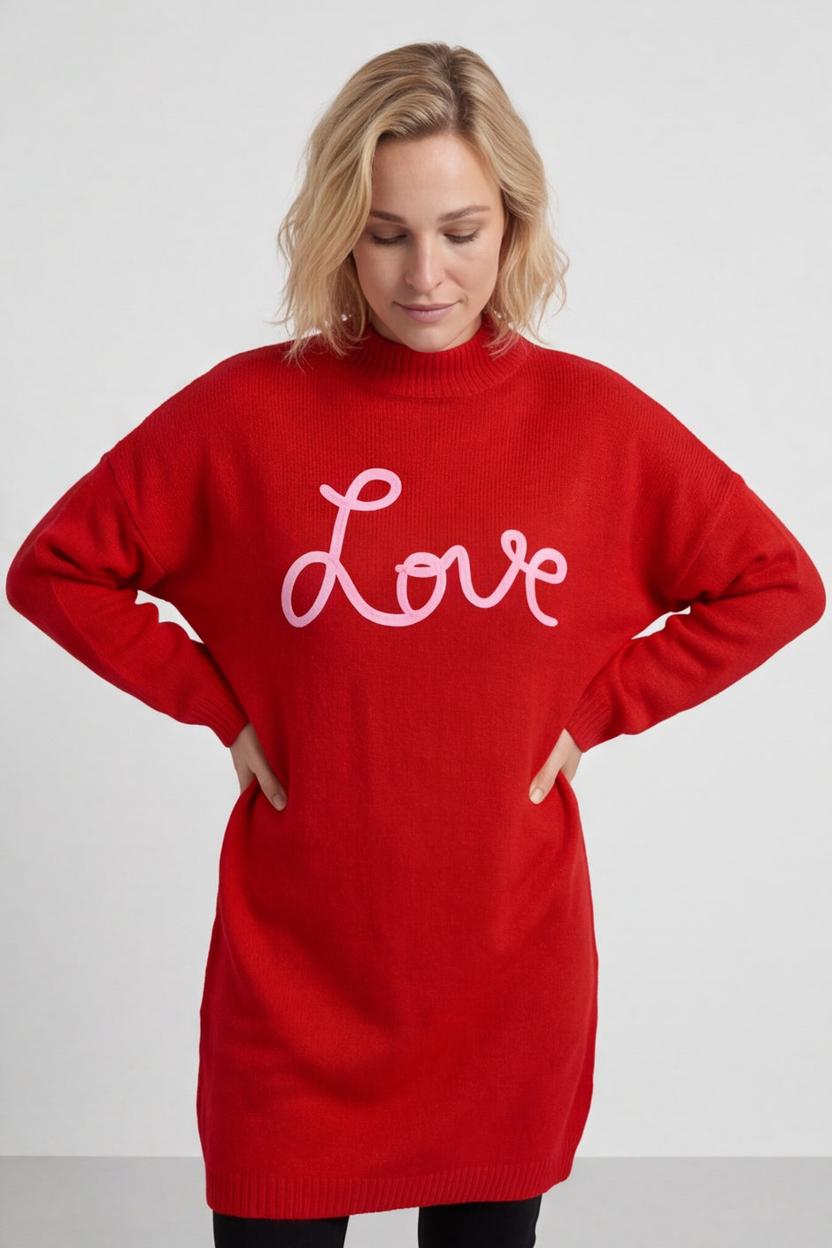 Love Knitted Jumper Dress Red – image 6 of 6