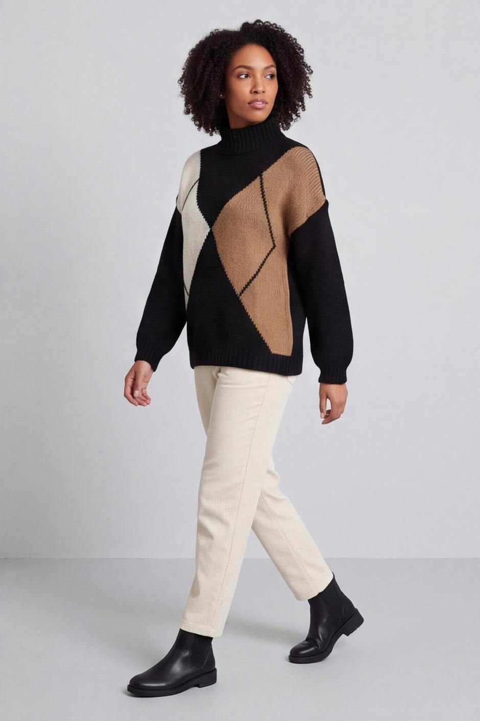 Rodina Argyle Knitted Jumper Black – image 6 of 6