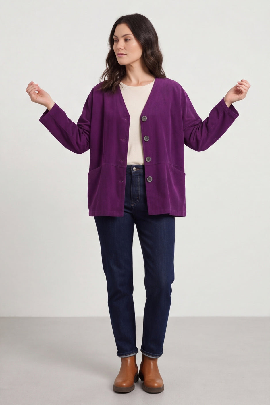Kristen Needlecord Jacket Purple
