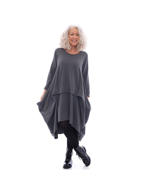 Elgin Cotton Dress Charcoal