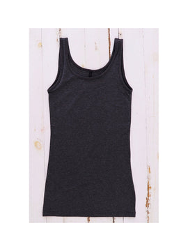 Only Basic Long Tank Top Mid Grey