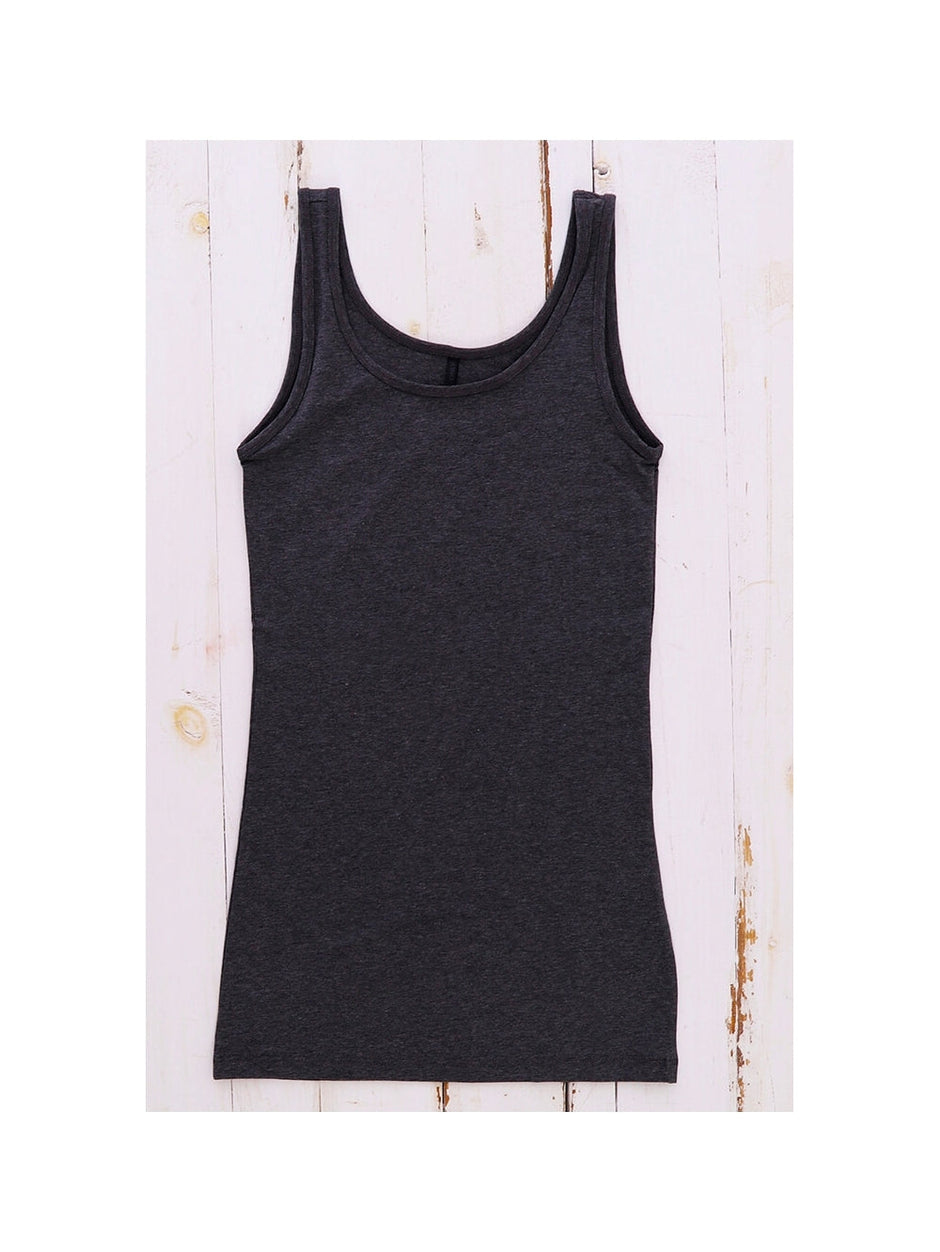 Only Basic Long Tank Top Mid Grey