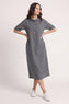 Alvina Cowl Button Detail Dress Charcoal