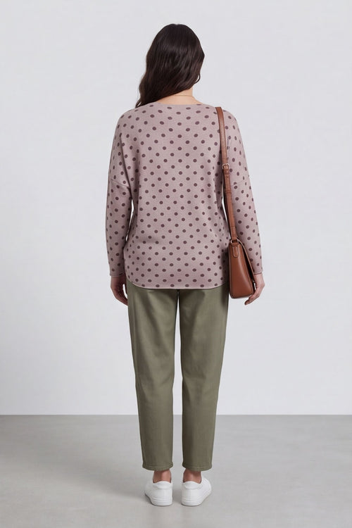 Lola Relaxed Polka Dot V-Neck Top – image 5 of 6