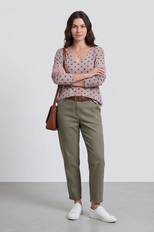 Lola Relaxed Polka Dot V-Neck Top – image 4 of 6
