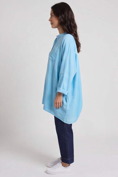 Adrielle Linen Shirt Kingfisher - Image 3