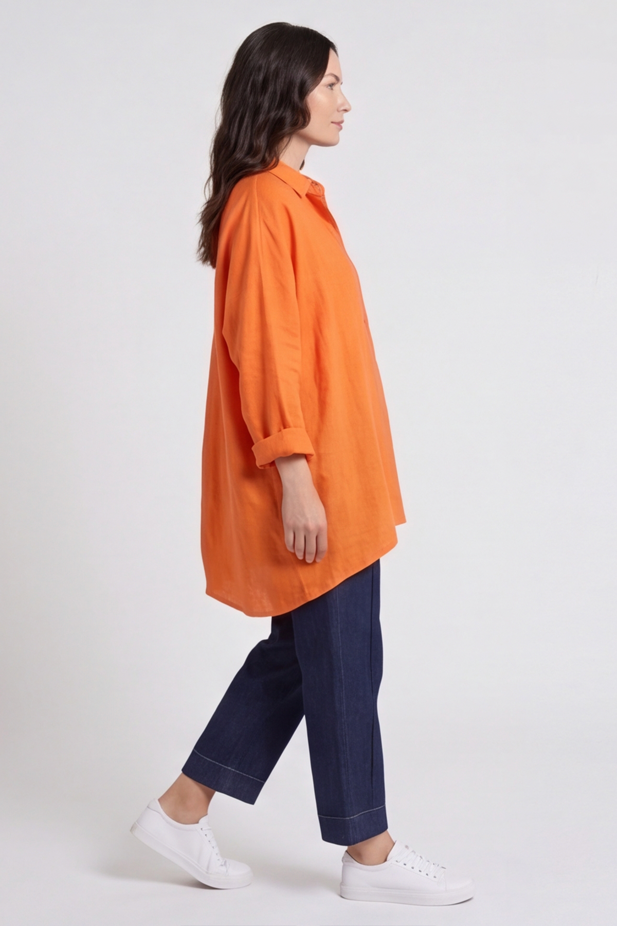 Adrielle Linen Shirt Orange