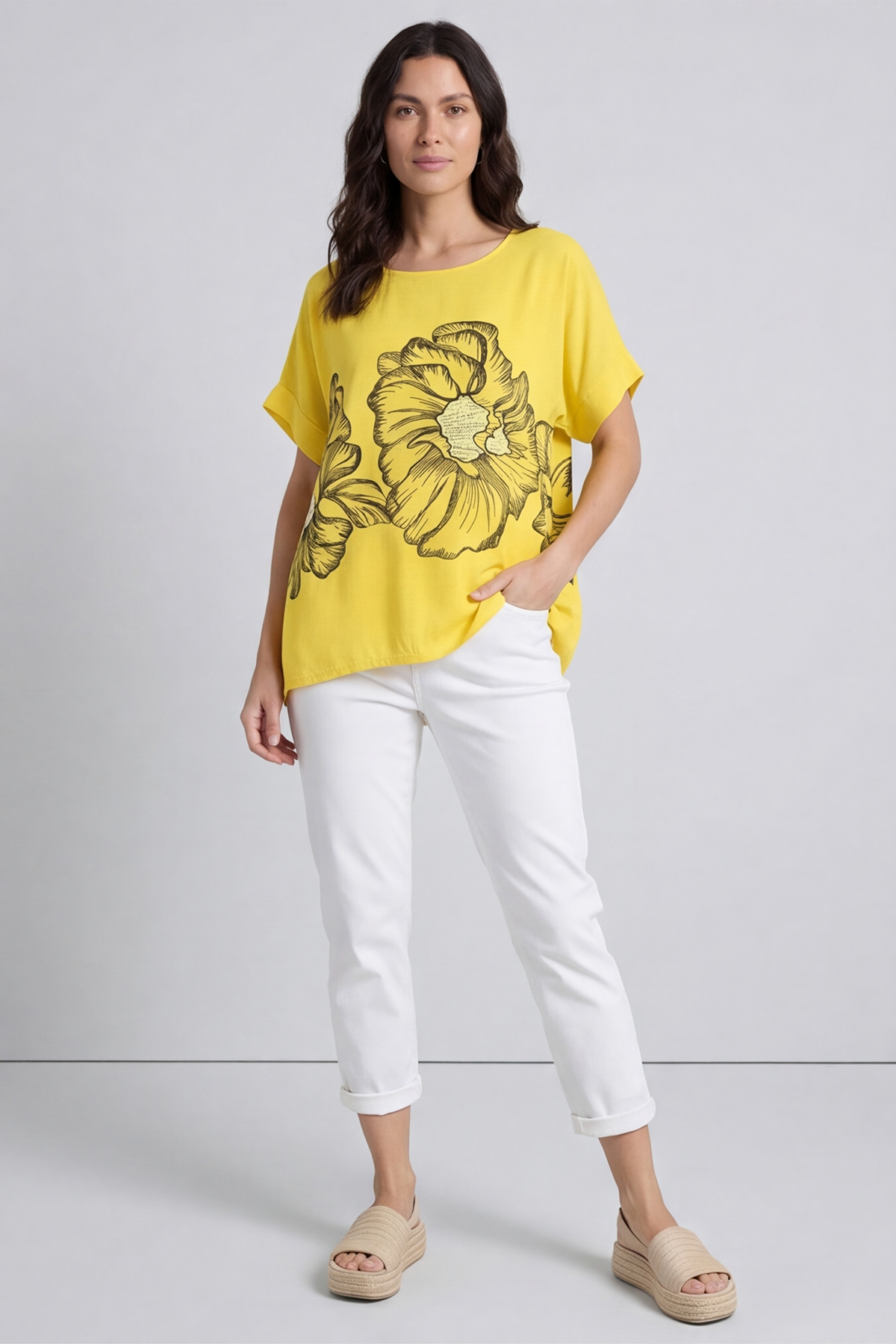 Agnetha Flower Top Yellow