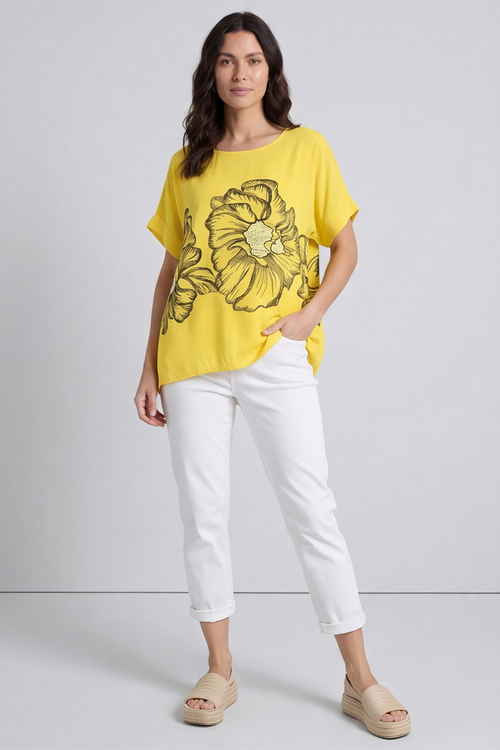 Agnetha Flower Top Yellow - Image 3