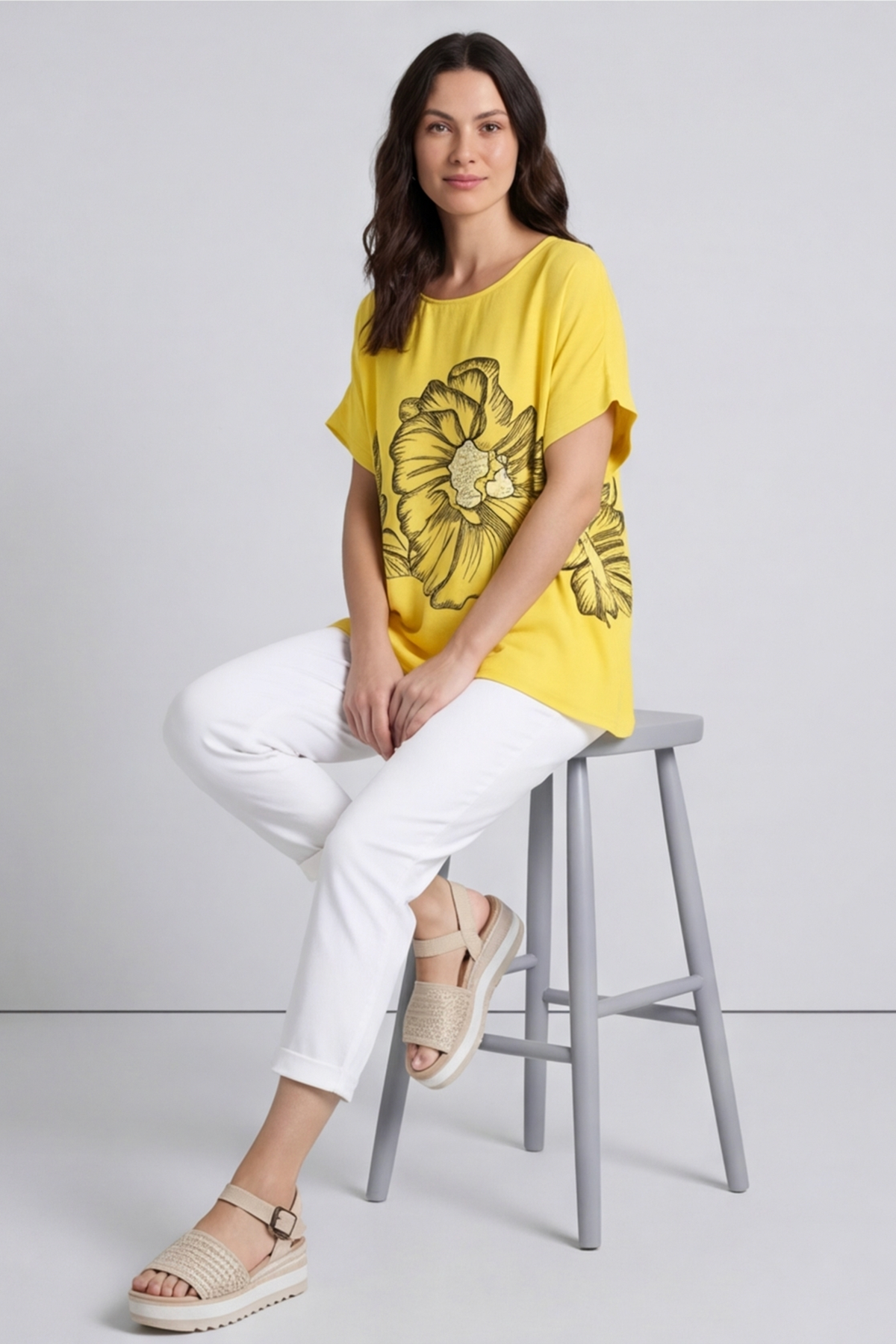 Agnetha Flower Top Yellow