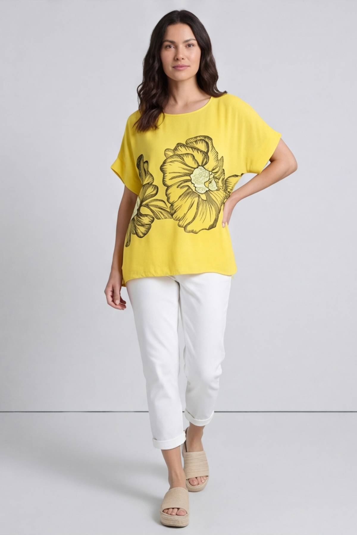 Agnetha Flower Top Yellow