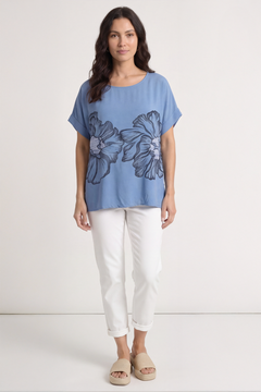 Agnetha Flower Top Blue