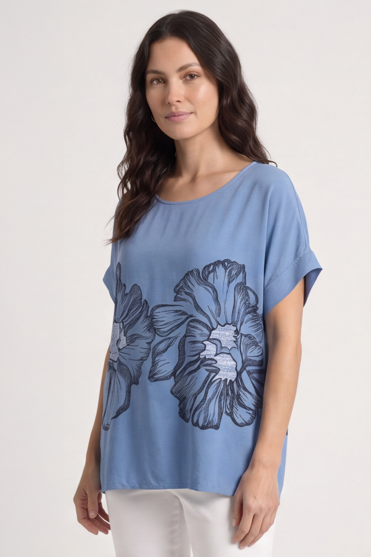 Agnetha Flower Top Blue
