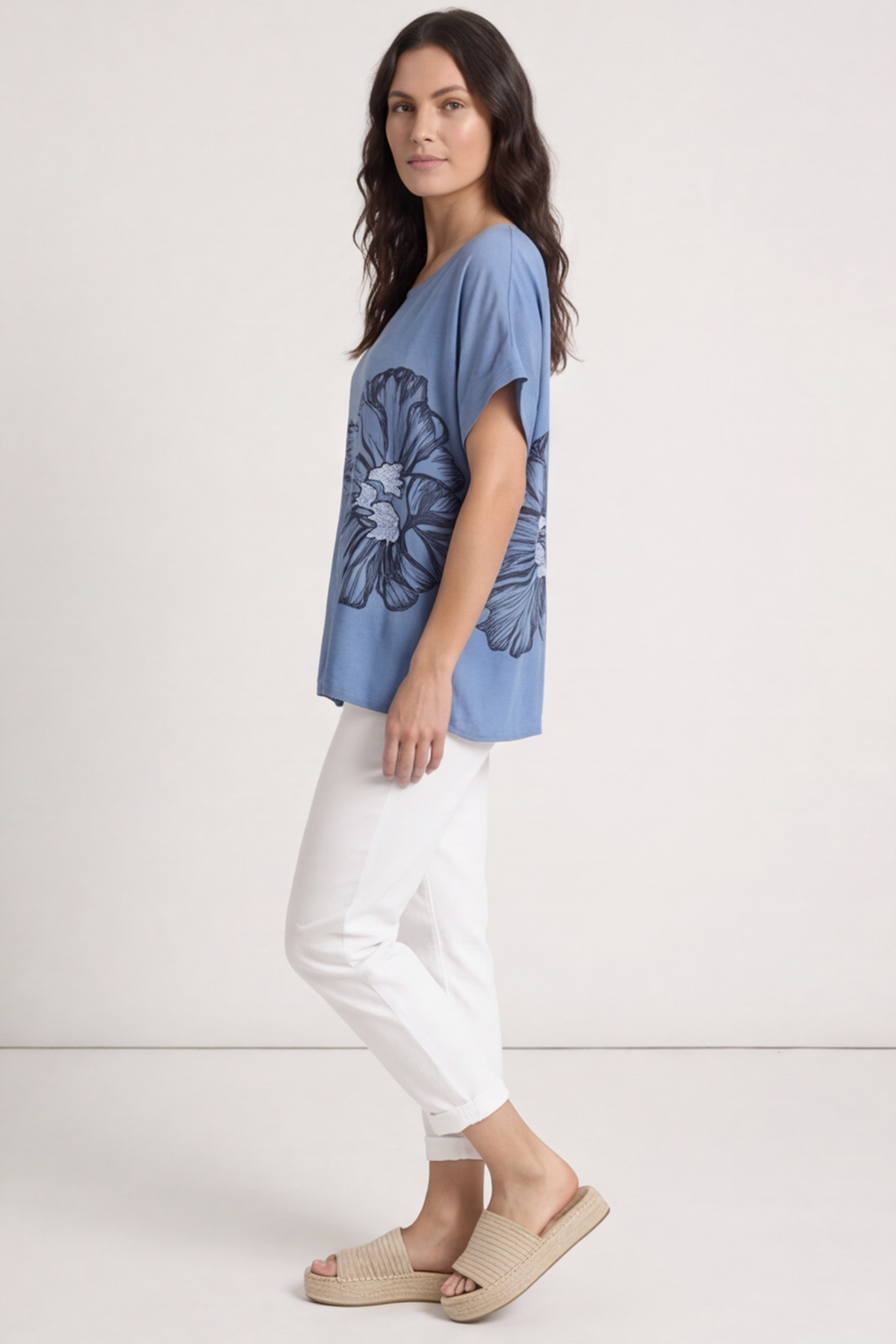 Agnetha Flower Top Blue