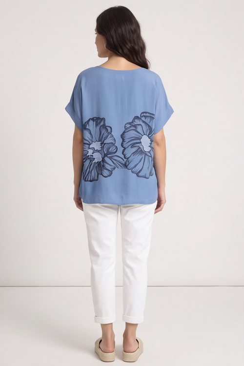 Agnetha Flower Top Blue - Image 4