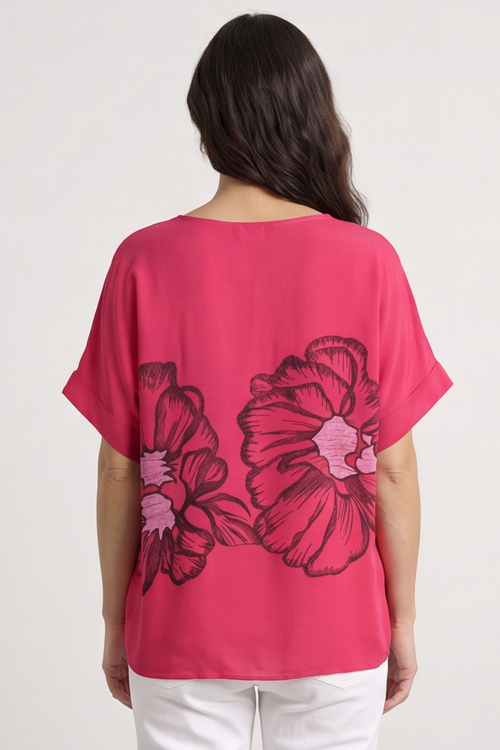 Agnetha Flower Top Hot Pink - Image 5