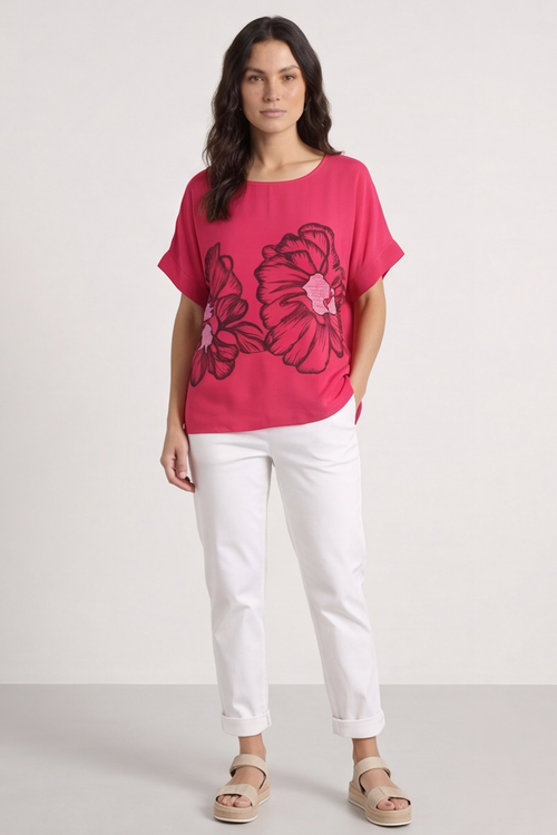 Agnetha Flower Top Hot Pink - Image 6