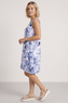 Aisha Sleeveless Print Linen Dress White