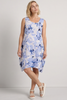 Aisha Sleeveless Print Linen Dress Stone