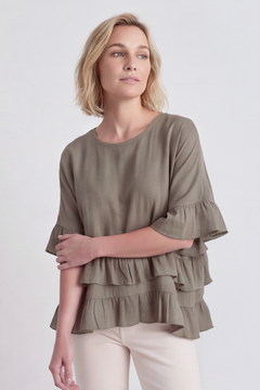 Allena Frill Top Olive