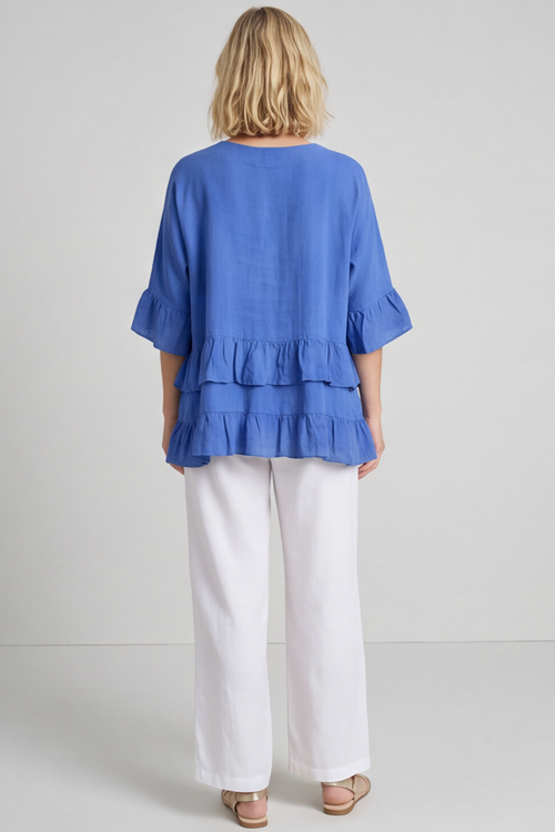 Allena Frill Top Royal Blue - Image 4